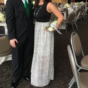 Black and white maxi dress